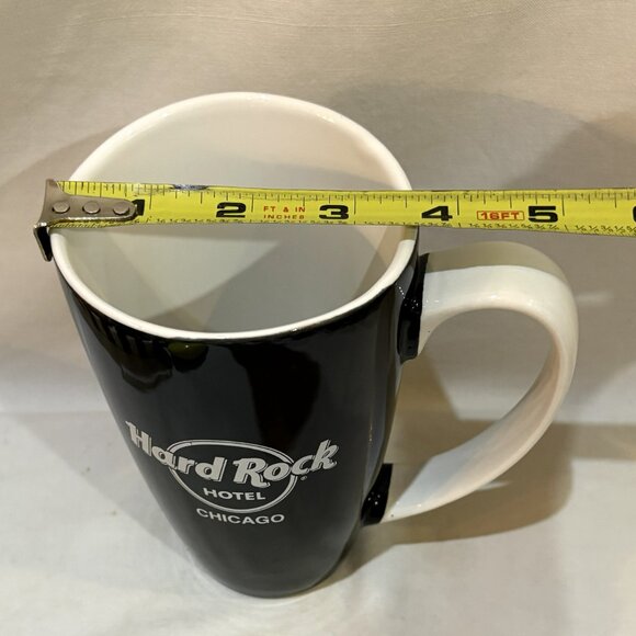 Hard Rock Hotel Chicago Ceramic Coffee Mug 16 oz Black White - Picture 8 of 8